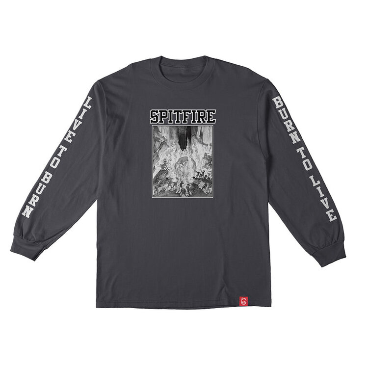 Spitfire Inferno Long Sleeve Tee | Charcoal/Black/White