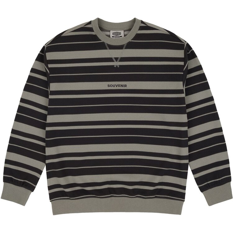SOUVENIR Souvenir Striped Ultra Pique | Charcoal