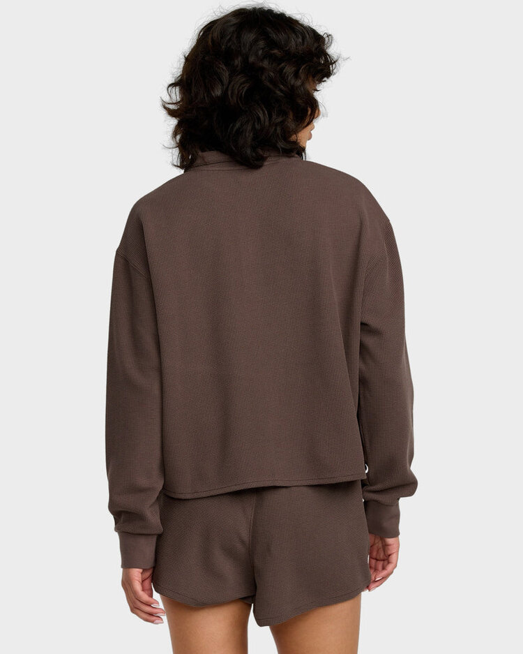 RVCA Glory Waffle Pullover | Bear Brown