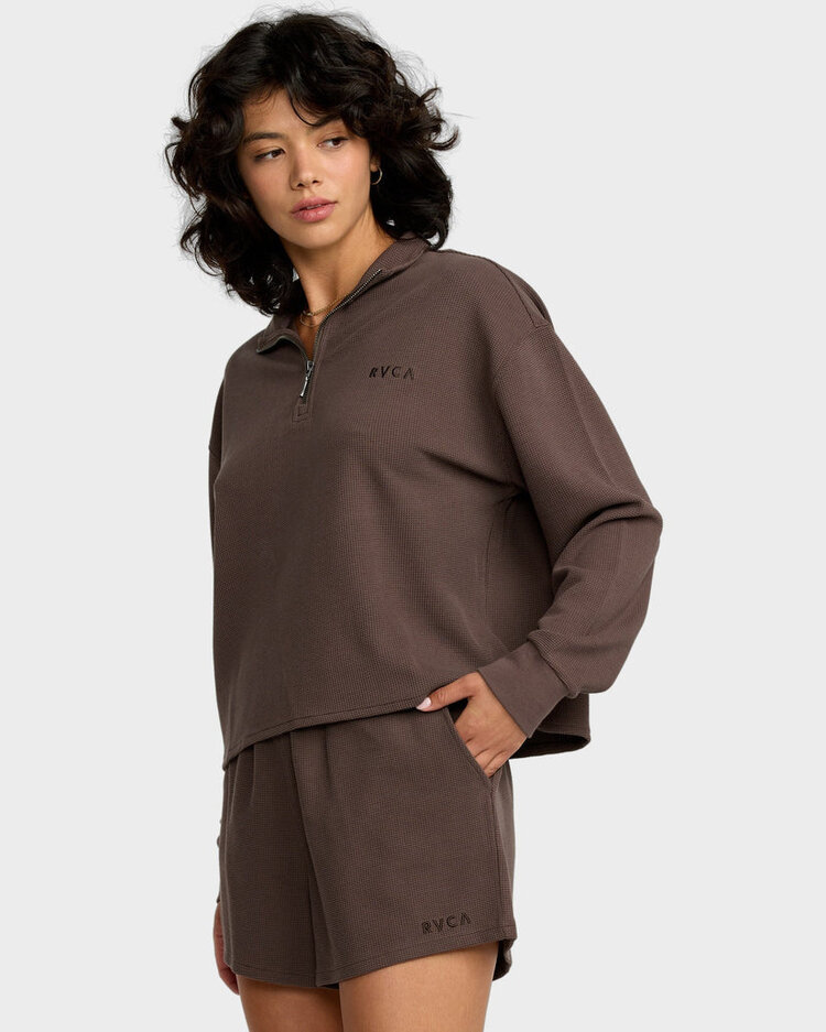 RVCA Glory Waffle Pullover | Bear Brown