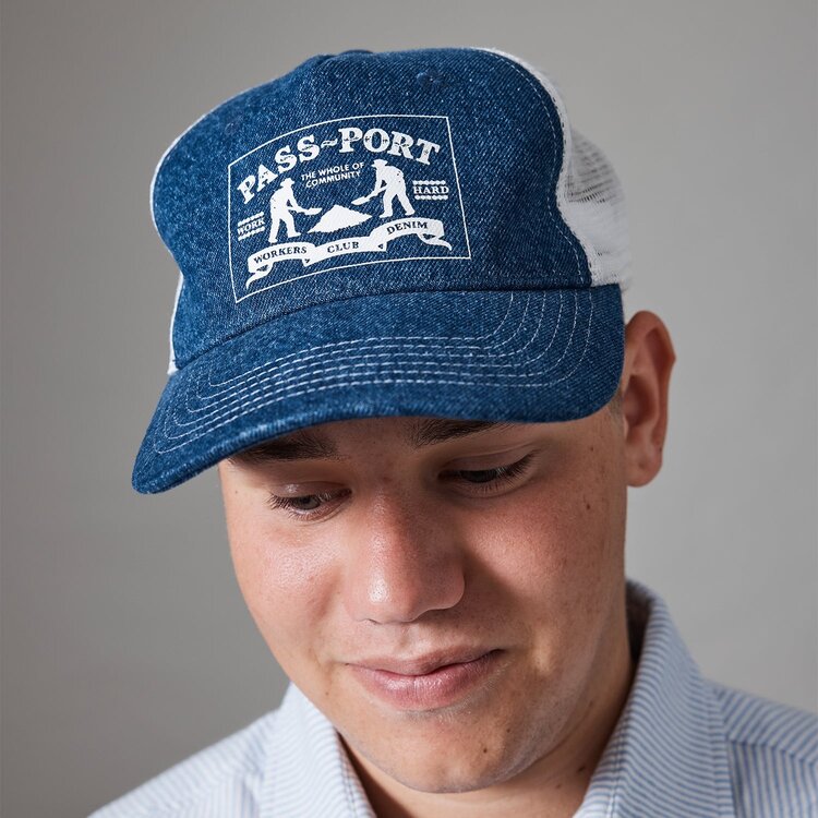 Pass~Port Pass~Port Workers Club Denim Packers Trucker | Washed Dark Indigo