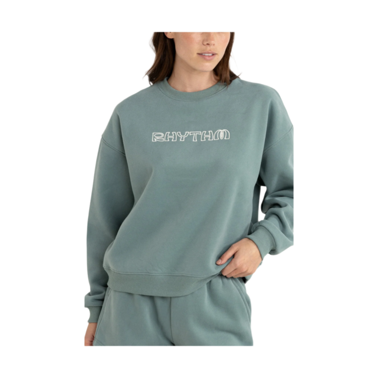 Rhythm Rhythm Logo Crew Neck Fleece | Sage