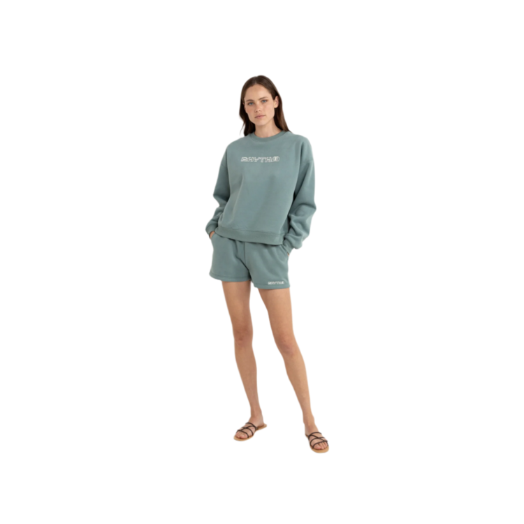 Rhythm Rhythm Logo Crew Neck Fleece | Sage