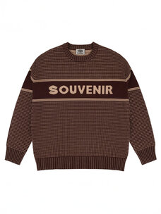 SOUVENIR Jaquard Knit Sweater | Chocolate