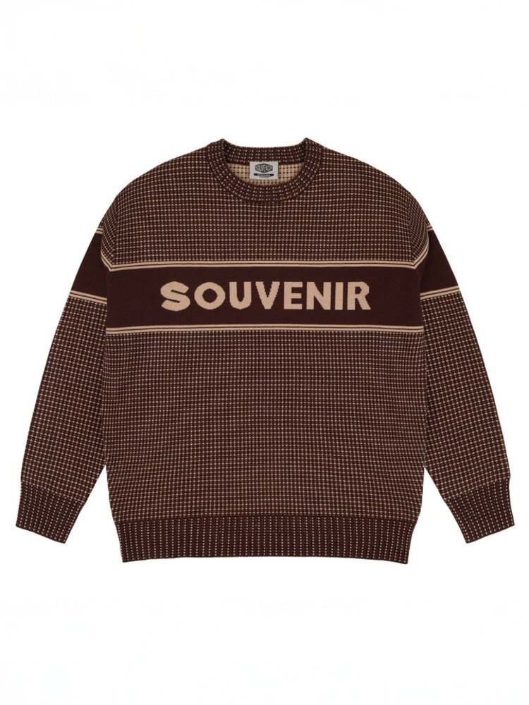 SOUVENIR Jaquard Knit Sweater | Chocolate