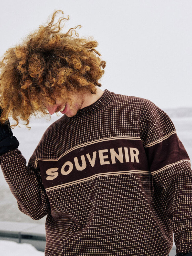 SOUVENIR Jaquard Knit Sweater | Chocolate