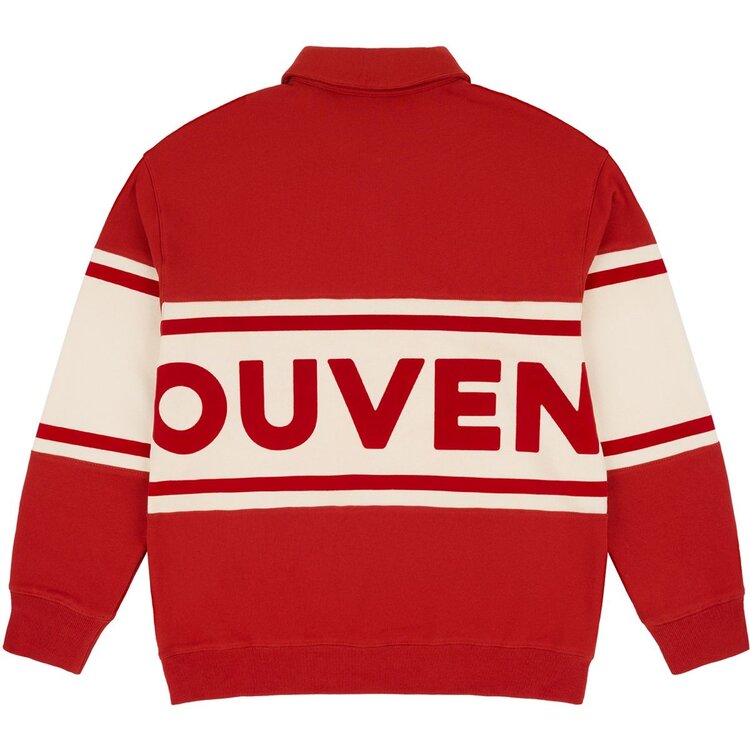 SOUVENIR Fleece Rugby Shirt | Barn Red Marshmallow