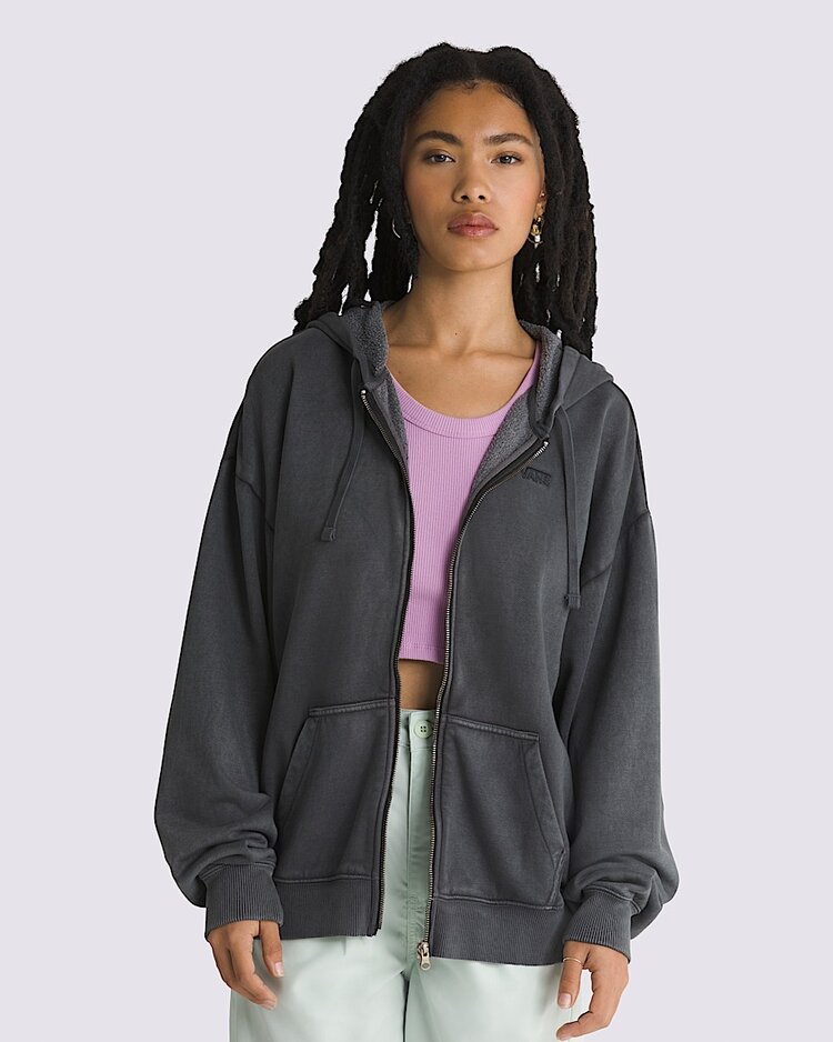 Vans Everyday Oversized Zip Hoodie | Washed Black