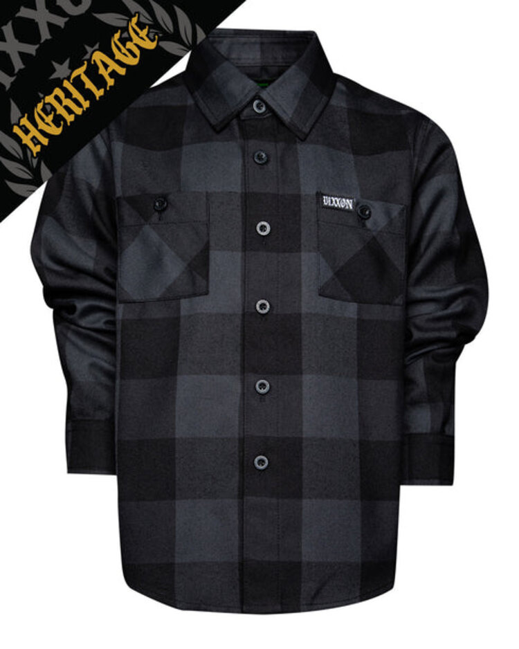 Dixxon Dixxon Youth Murked Flannel | Grey/Black