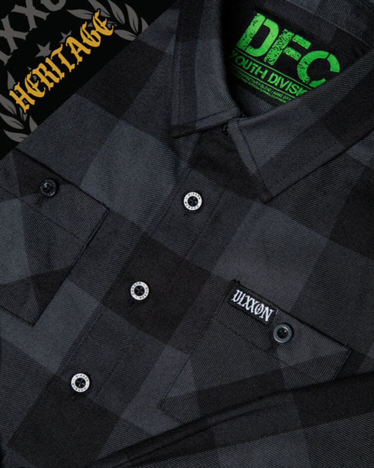 Dixxon Dixxon Youth Murked Flannel | Grey/Black