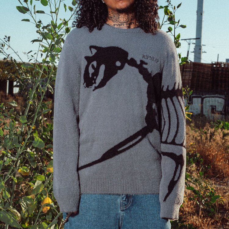 Ripndip Ripndip Fossil Mohair Sweater | Charcoal