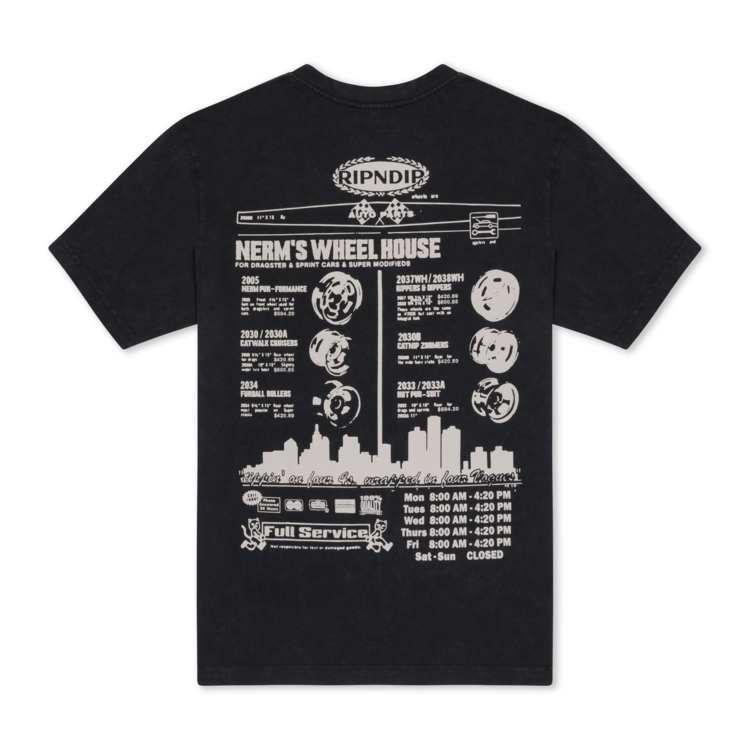Ripndip Tee Nerm Wheels | Black Vintage Wash