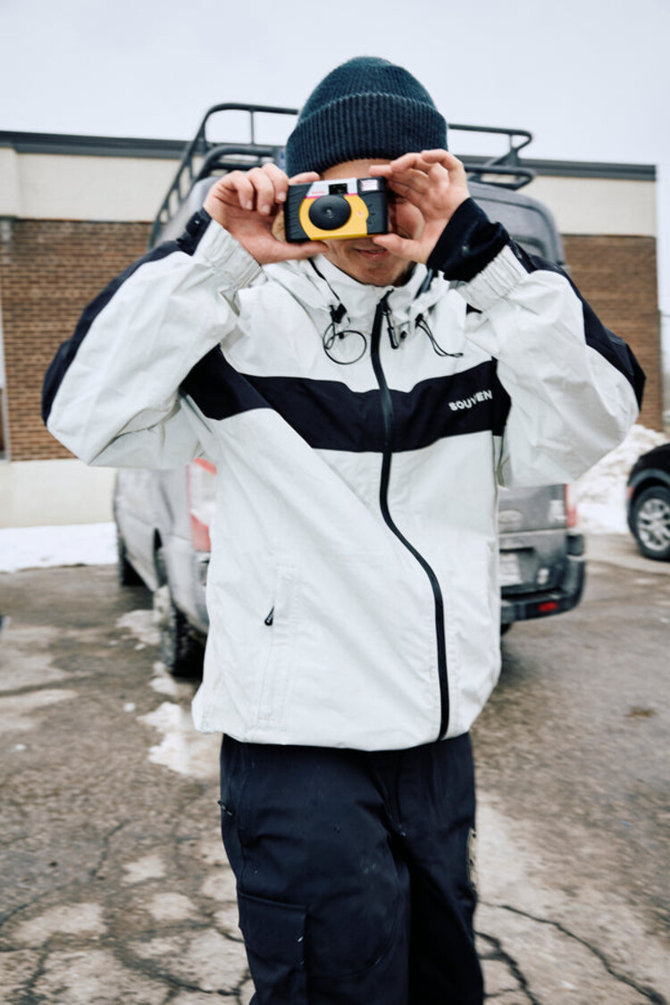 SOUVENIR Souvenir 2.5 Ply Recession Jacket Marshmallow | Black