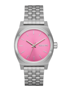 Nixon Medium Time Teller | Silver/Pink
