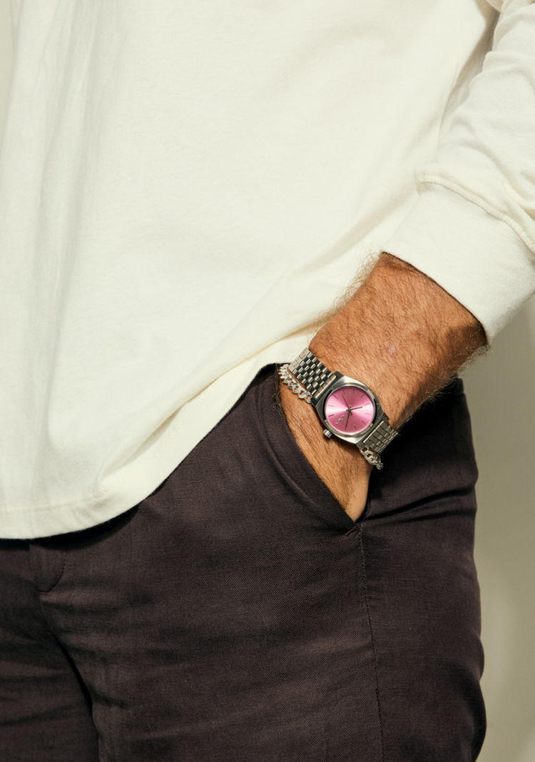 Nixon Medium Time Teller | Silver/Pink