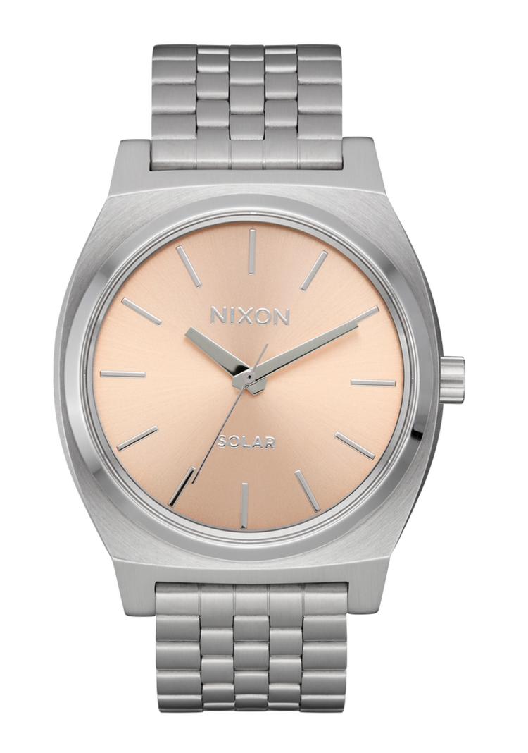Nixon Time Teller Solar | Silver/Salmon