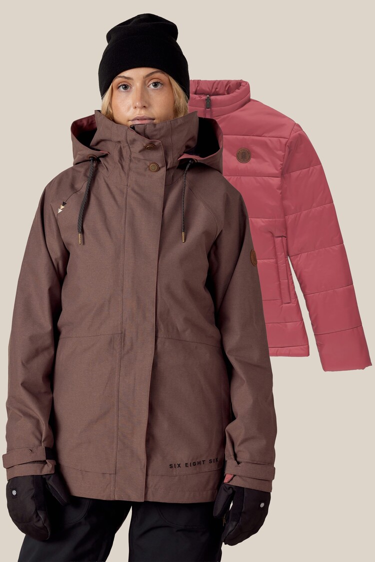 686 Technical Apparel Women's Smarty 3-In-1 Spellbound Jacket | Peppercorn Dobby