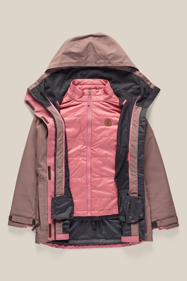 686 Technical Apparel 686 Womens Smarty 3-In-1 Spellbound Jacket | Peppercorn Dobby