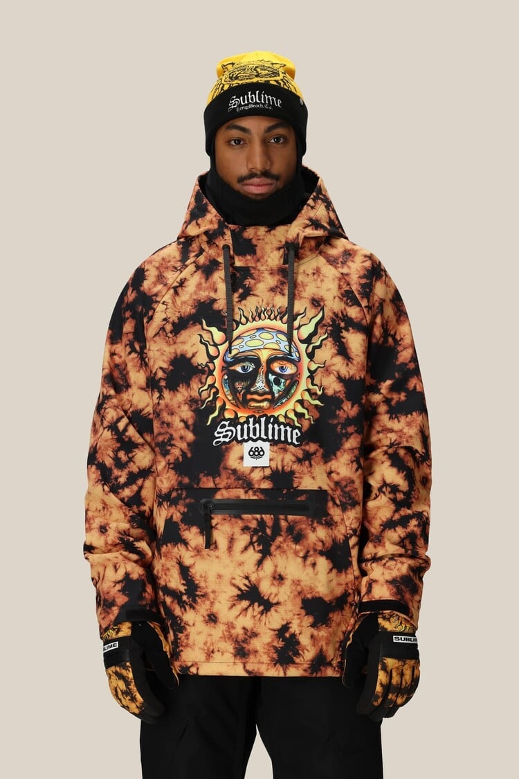 686 Technical Apparel Waterproof Hoody | Sublime Orange Tie Dye