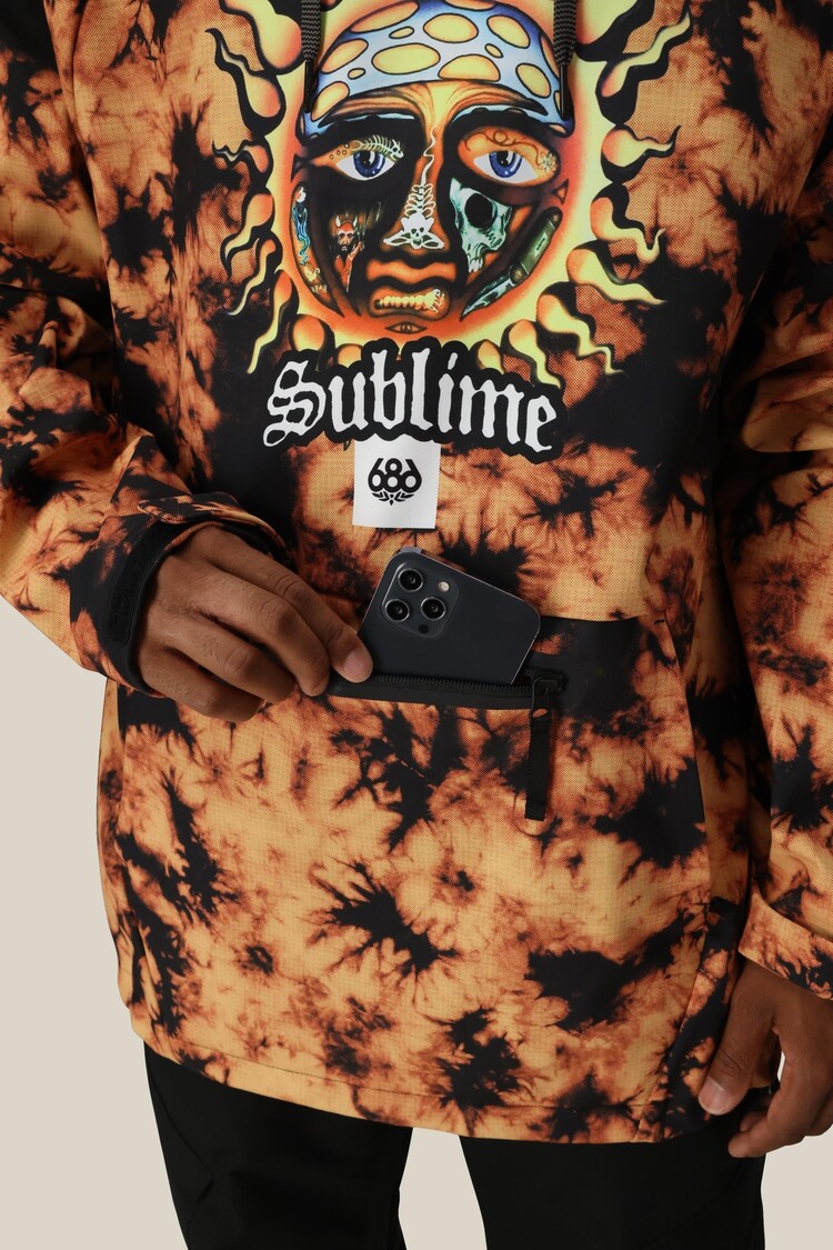 686 Technical Apparel Waterproof Hoody | Sublime Orange Tie Dye