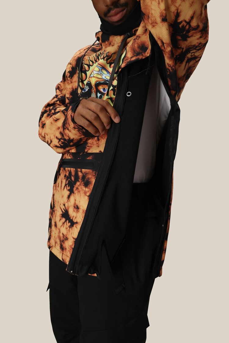 686 Technical Apparel Waterproof Hoody | Sublime Orange Tie Dye