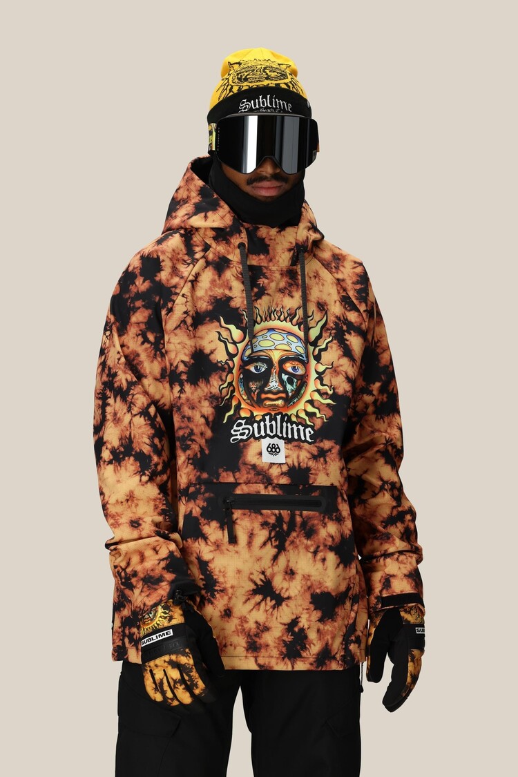686 Technical Apparel Waterproof Hoody | Sublime Orange Tie Dye