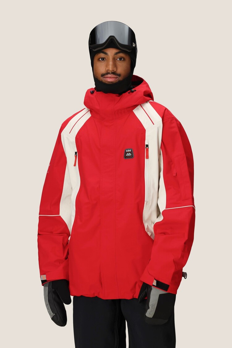 686 Technical Apparel 686 2002 X3 Shell Jacket | True Red Colorblock