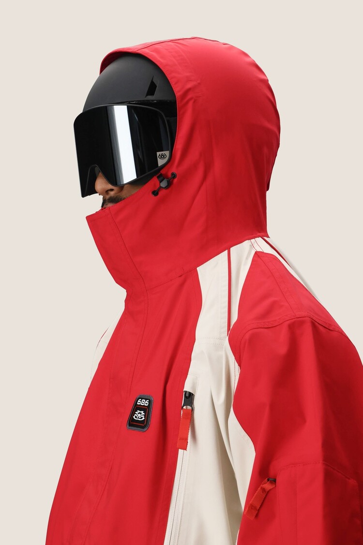 686 Technical Apparel 686 2002 X3 Shell Jacket | True Red Colorblock
