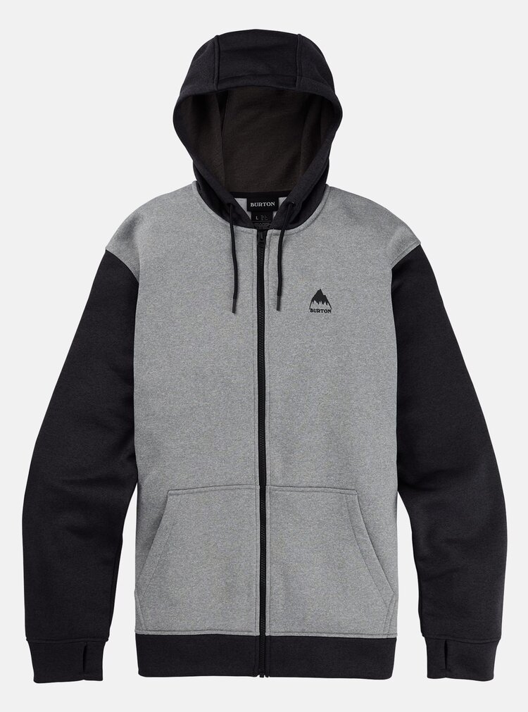 Burton Oak Full-Zip Hoodie | Gray Heather/True Black