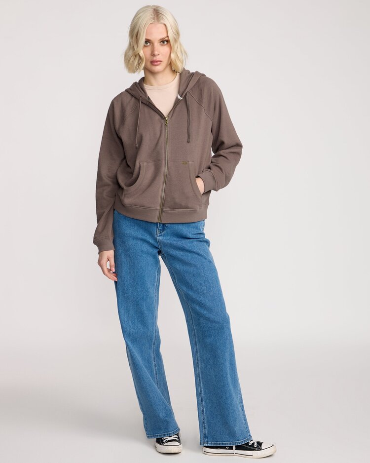 Volcom Lived In Fleece Zip | Black Plum