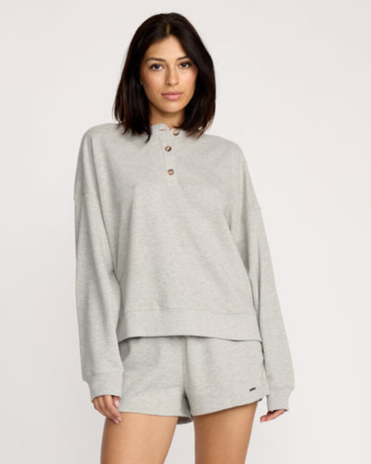 Volcom Lived In Fleece Henley | Heather Grey