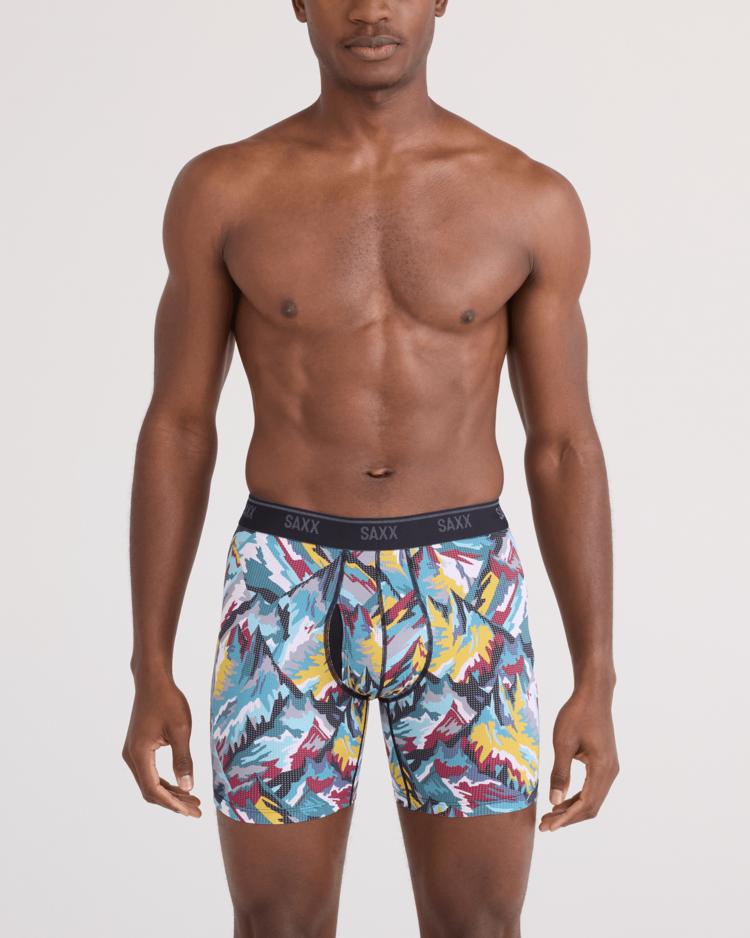 Saxx Quest Quick-Dry Mesh Boxer Brief Fly | Prism Peaks-Multi