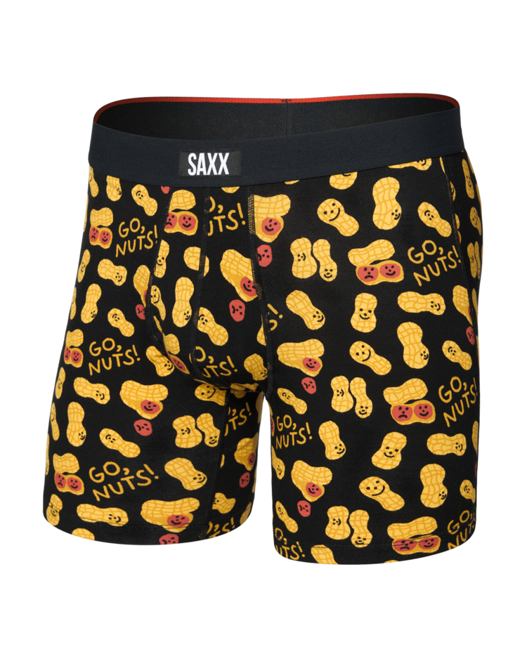 Saxx Vibe Xtra Soft Comfort Boxer Brief Fly | Go Nuts-Black