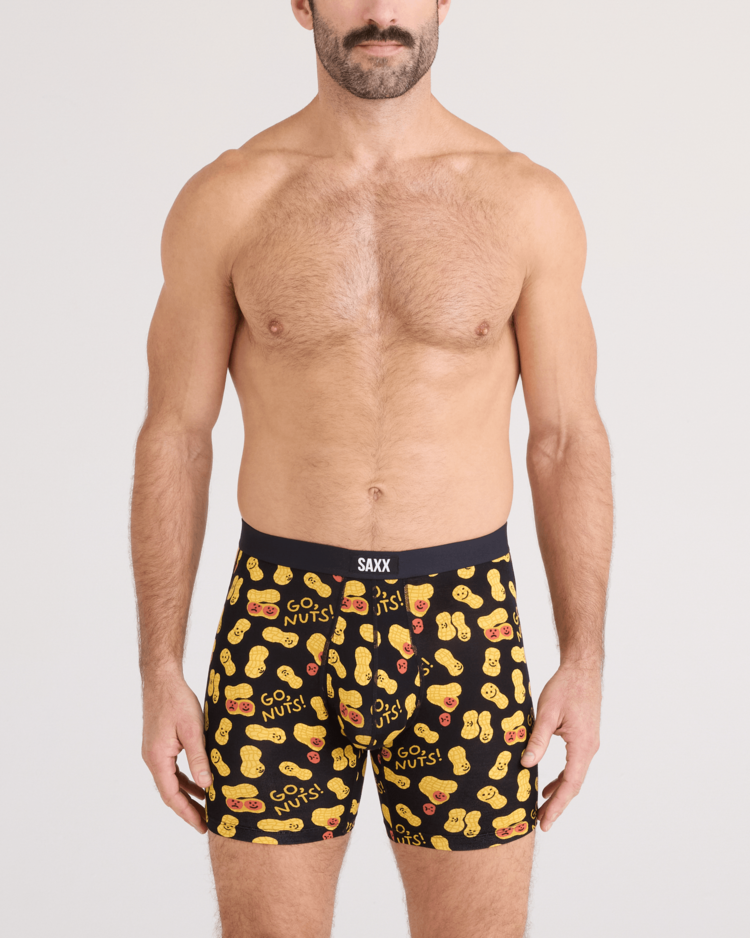 Saxx Vibe Xtra Soft Comfort Boxer Brief Fly | Go Nuts-Black