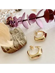 Pika & Bear Oscar Five Point Hoop Earrings | Gold