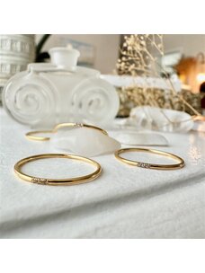 Pika & Bear Trice Tiny Triple Rhinestone Ring | 14K Gold Fill