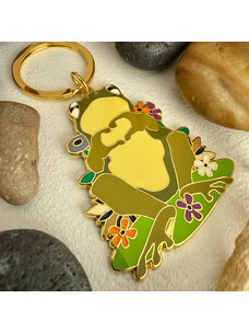 Pika & Bear Cecile Frog Enamel Keychain
