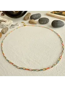 Pika & Bear Pika & Bear Bayside Paperclip Chain Necklace | Enamel & Gold