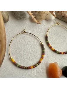 Pika & Bear Pika & Bear MemphrÃ© Bead Hoop Earrings | Cedars & Pines