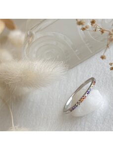 Pika & Bear Stonewall Rainbow Rhinestone PavÃ© Ring | Silver