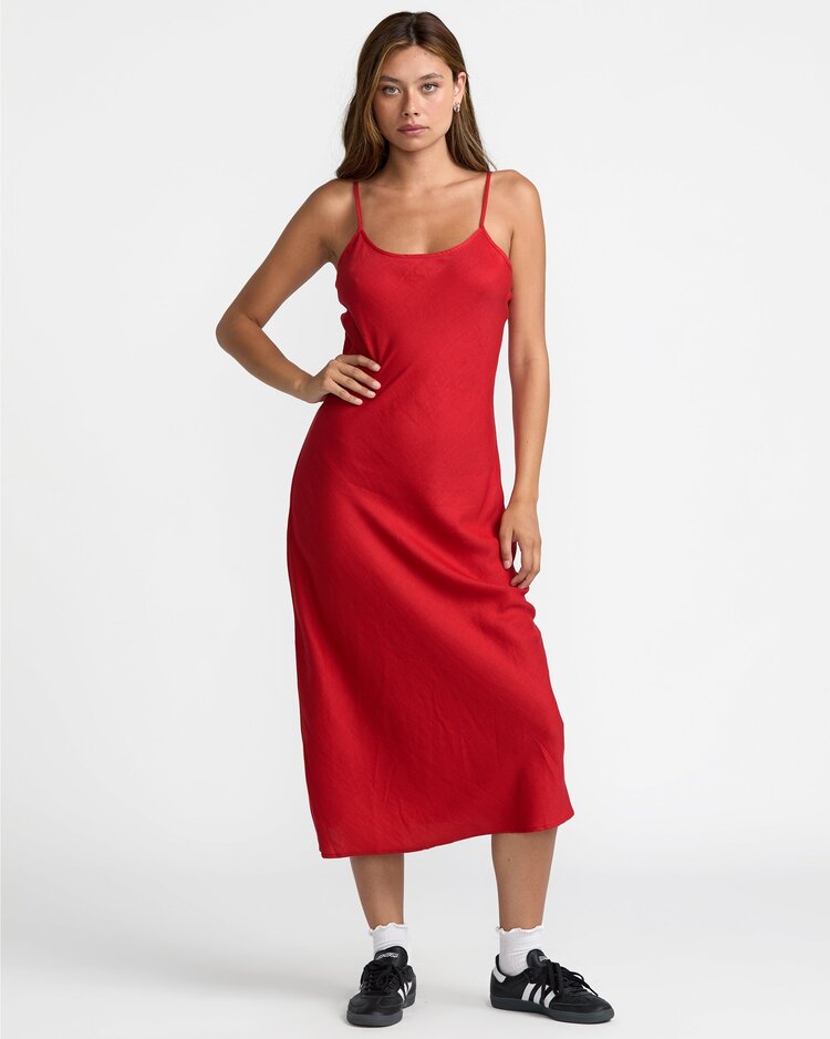 RVCA Lets Dance Slip Dress | Pepper Red