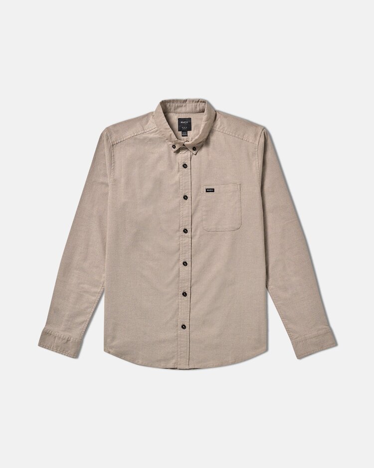 RVCA That'll Do Stretch Woven Long Sleeve Shirt | Mushroom