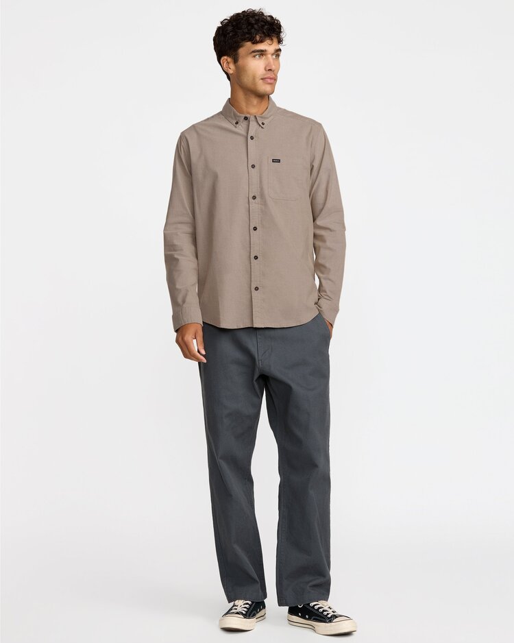 RVCA That'll Do Stretch Woven Long Sleeve Shirt | Mushroom