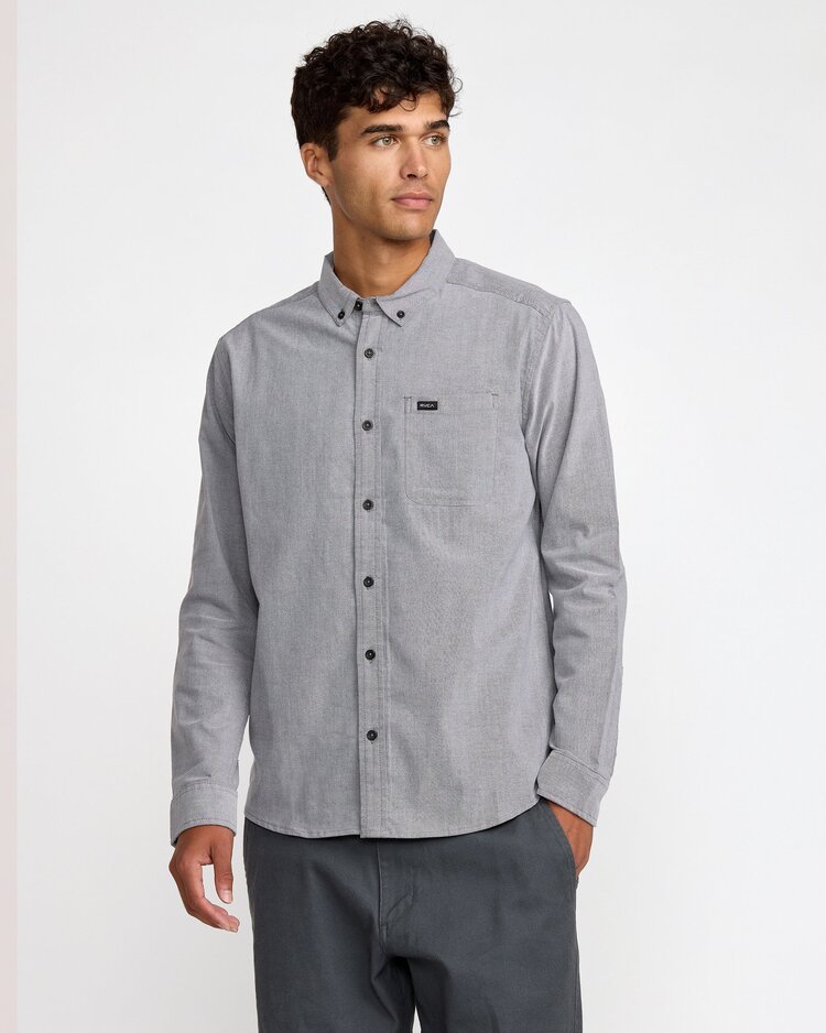 RVCA That'll Do Stretch Woven Long Sleeve Shirt | Garage Blue