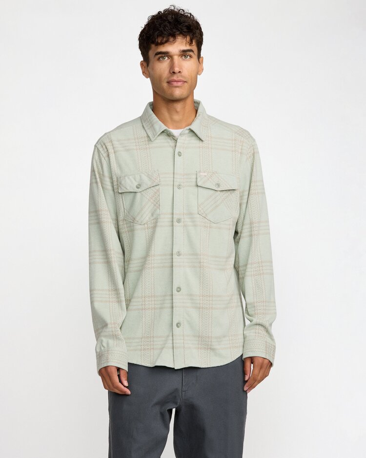 RVCA Vacancy Flannel Long Sleeve| Light Olive