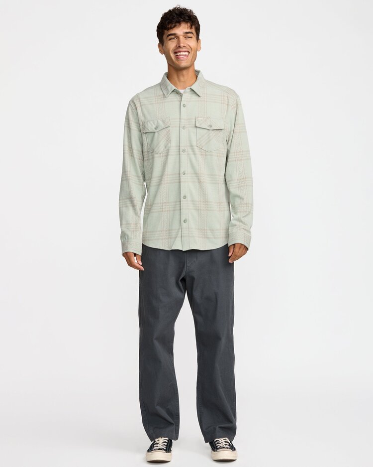 RVCA Vacancy Flannel Long Sleeve| Light Olive