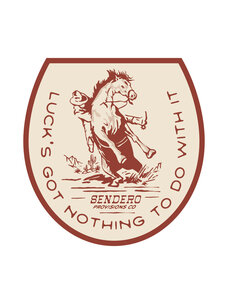 Sendero Provisions Co. No Luck Sticker | White