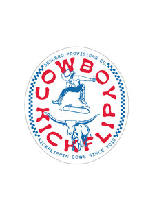 Sendero Provisions Co. Cowboy Kickflip Sticker | White