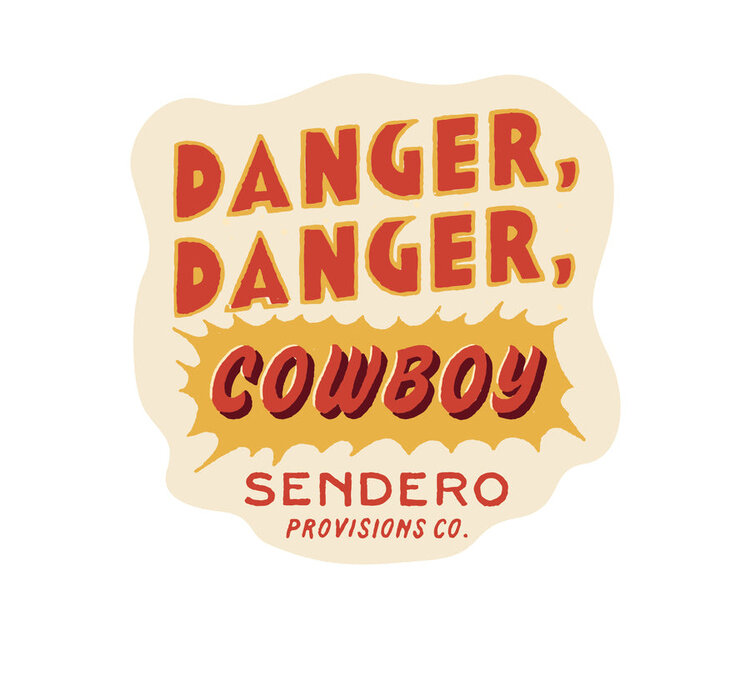 Sendero Provisions Co. Sendero Danger Cowboy Sticker | Cream