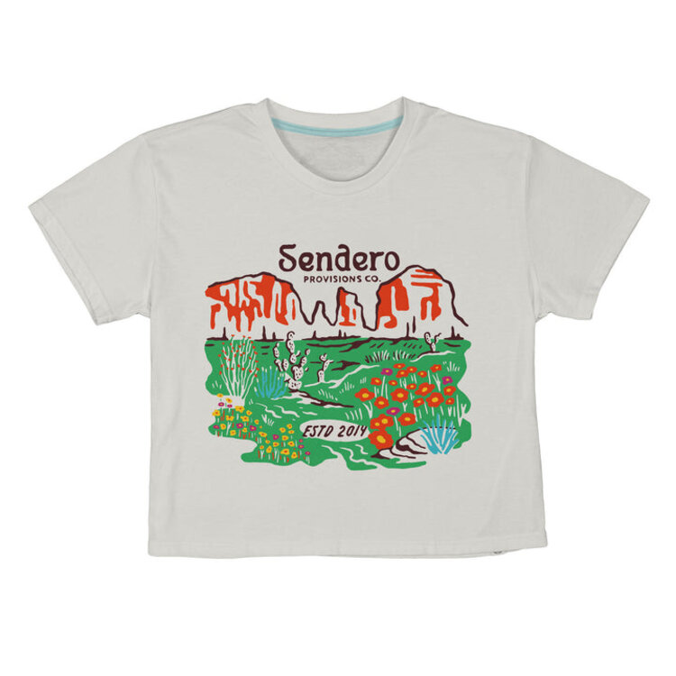 Sendero Provisions Co. Sendero Desert Bloom Crop Tee | Vintage White